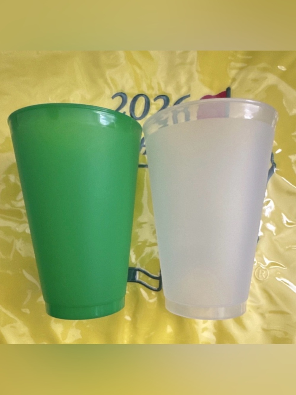 Masters 2026 Beverage Cups Set Green/Frosted White Golf Souvenir Set of 4 - Picture 5 of 6